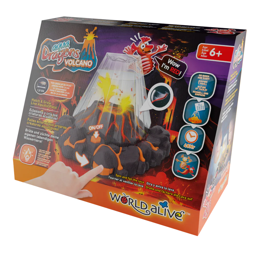 RED Aqua Dragons - Volcano Tank with Flickering Lava LED Light up Base